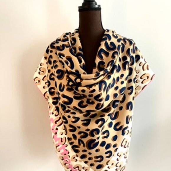 Louis Vuitton Shawl Logo Animal Print Oversize Silk Wrap Scarf - Picture 9 of 15